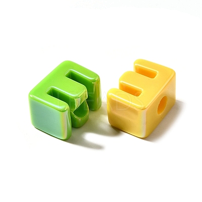UV Plating Opaque Acrylic European Beads SACR-Z007-01E-1