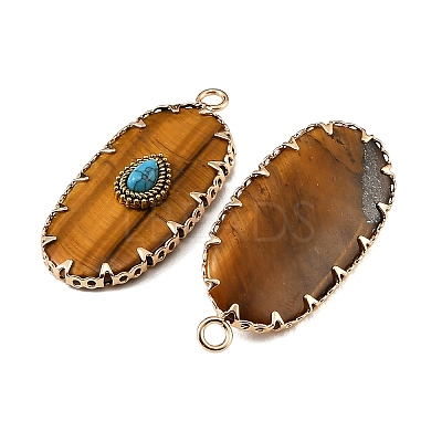 Natural Tiger Eye & Synthetic Turquoise Carved Pendants GG-CBA5963-02D-1