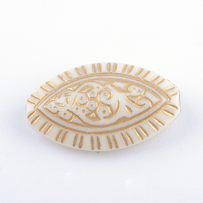 Horse Eye Plating Acrylic Beads PACR-Q102-225A-1