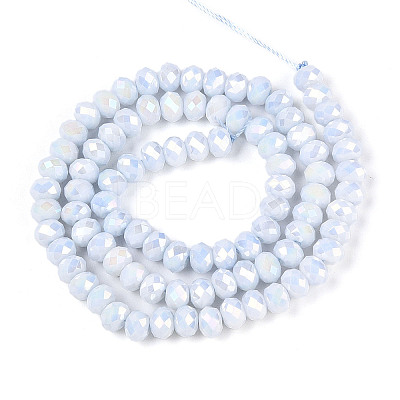 Anti-Tarnish Electroplate Rondelle Glass Beads Strands EGLA-T021-6mm-17-08-1