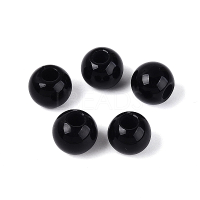 Natural Black Onyx European Beads G-Q602-09B-12-1