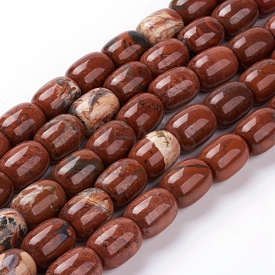 Natural Red Jasper Beads Strands G-G731-24-18x13mm-1