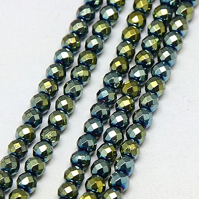 Electroplate Non-magnetic Synthetic Hematite Beads Strands G-J169B-3mm-06-1