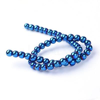 Non-magnetic Synthetic Hematite Beads Strands G-S096-8mm-7-1