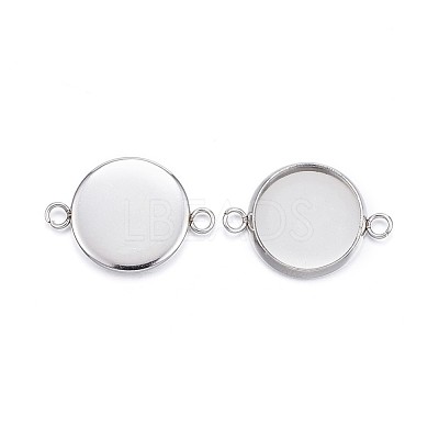 Tarnish Resistant 304 Stainless Steel Cabochon Connector Settings STAS-G127-14-12mm-P-1
