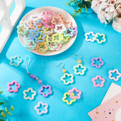55Pcs 11 Colors Opaque Acrylic Pendants MACR-TA0002-46-1