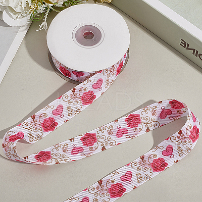 1 Roll Printed Polyester Grosgrain Ribbon SRIB-CY0001-15-1
