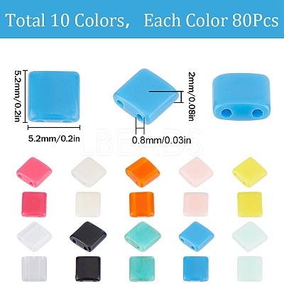 800Pcs 10 Colors Opaque Acrylic Slide Charms OACR-SC0001-36A-1