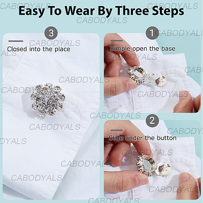 5Pcs Brass Rhinestone Cufflinks FIND-CY0001-63P-1