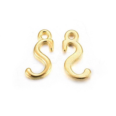Golden Plated Alloy Letter Pendants LS-PALLOY-J718-01G-S-1