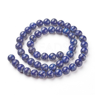 Natural Lapis Lazuli Bead Strands G-G953-02-6mm-1