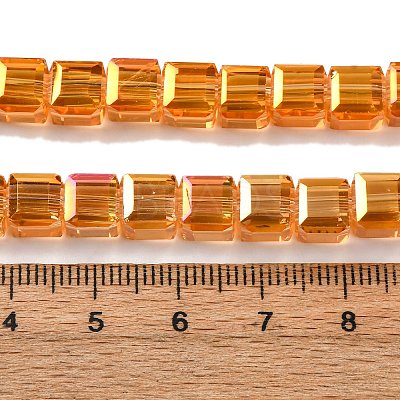 Electroplate Glass Beads Strands EGLA-H108-01A-AB10-1