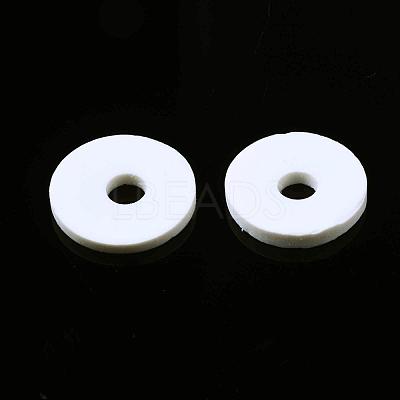 Flat Round Handmade Polymer Clay Beads CLAY-R067-12mm-17-1