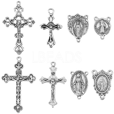 80Pcs 8 Styles Alloy Tibetan Style Pendants & Chandelier Component Links Kits FIND-SC0022-99-1