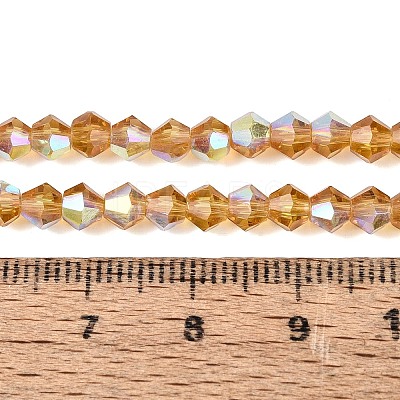 AB Color Plated Transparent Glass Beads Strands GLAA-G127-01-02P-1