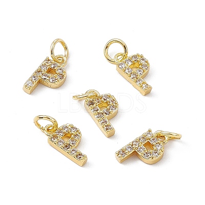 Real 18K Gold Plated Brass Micro Pave Clear Cubic Zirconia Charms KK-E068-VB452-P-1