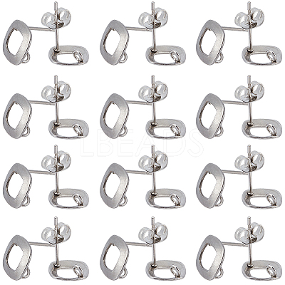 50Pcs 304 Stainless Steel Stud Earring Findings STAS-SC0006-51-1