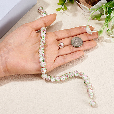 1 Strand Handmade Lampwork Inner Flower Rondelle Beads Strands LAMP-TA0002-72K-1