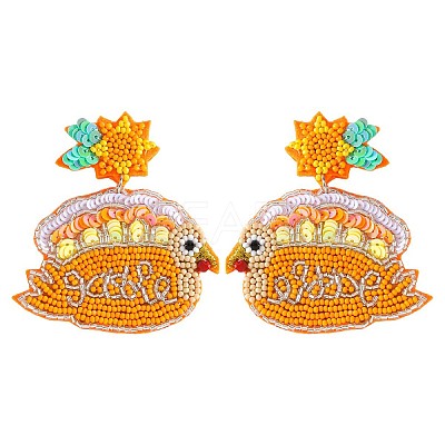 Alloy Enamel Dangle Stud Earrings FS-WG6CE38-15-1