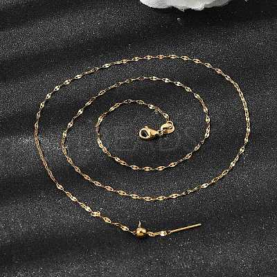 1.5MM Unisex 304 Stainless Steel Dapped Chain Necklaces NJEW-P356-10G-1