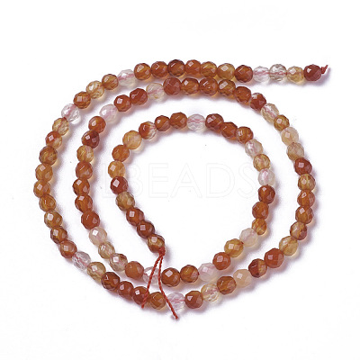Natural Red Agate Beads Strands G-F596-35-2mm-1