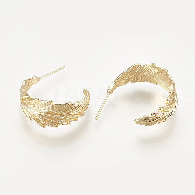 Brass Stud Earrings X-KK-T027-83G-1