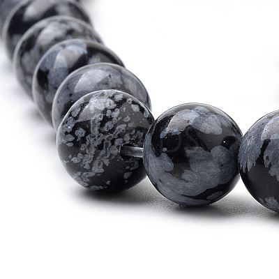 Natural Snowflake Obsidian Beads Strands G-S259-20-6mm-1