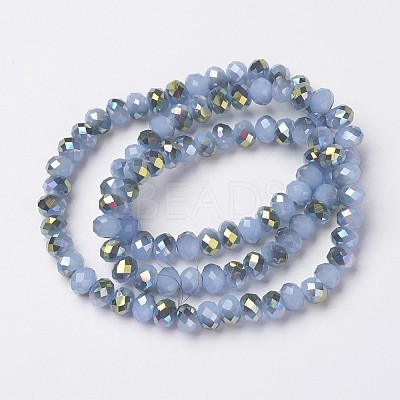 Electroplate Glass Beads Strands X-EGLA-A034-J6mm-S02-1
