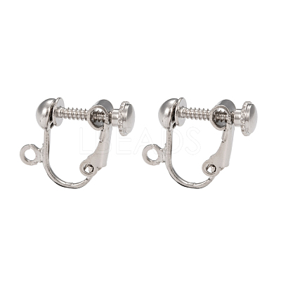 Brass Clip-on Earring Findingsfor non-pierced Ears X-EC143-NF-1