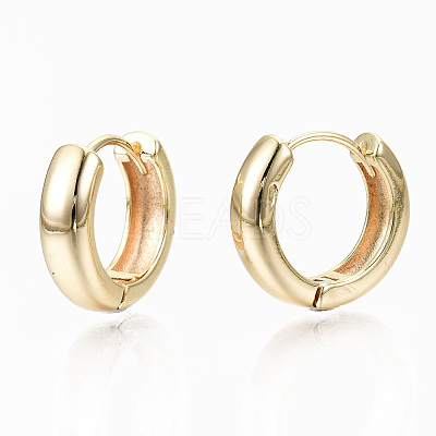 Brass Huggie Hoop Earrings KK-S356-151G-NF-1