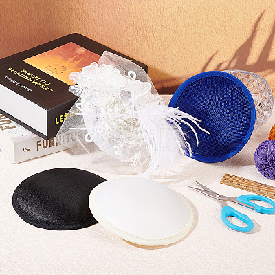 3Pcs 3 Colors Polyester Round Fascinator Hat Base for Millinery AJEW-FG0002-76-1
