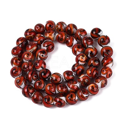 Gold Sand Handmade Lampwork Beads Strands LAMP-N037-08D-1