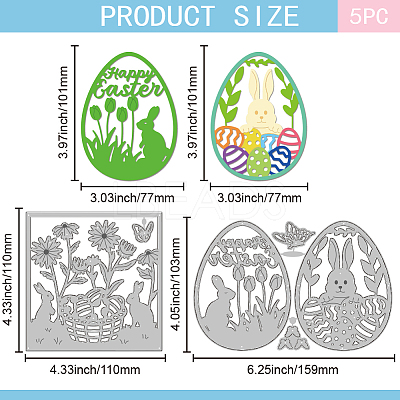 Easter Theme Carbon Steel Cutting Dies Stencils DIY-WH0309-3560-1
