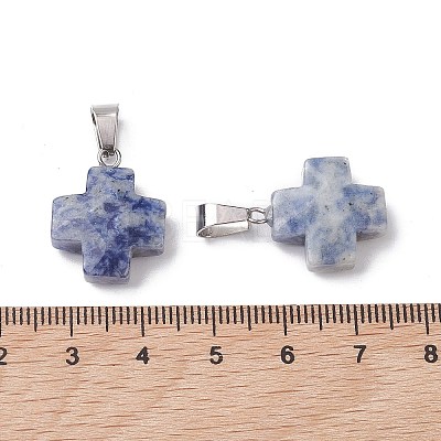 Natural Blue Spot Jasper Pendants G-K359-02P-01-1