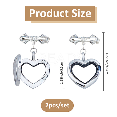2Pcs Brass Brooch JEWB-FH00021-1
