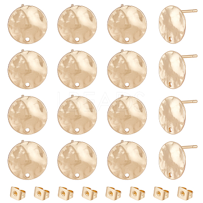 8 Pair Brass Stud Earring Findings KK-BC0013-07-1