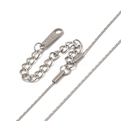 Non-Tarnish 304 Stainless Steel Boston Link Chain Necklace for Women LS-NJEW-G097-03P-1