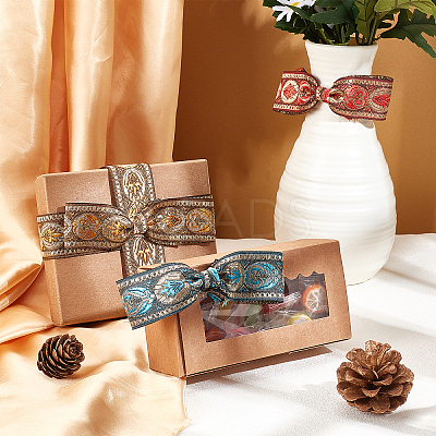 3 Rolls 3 Colors Ethnic Style Embroidery Polyester Ribbons OCOR-PH0001-22-1