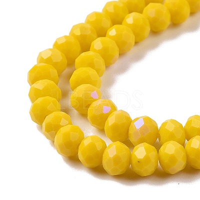 Electroplate Opaque Solid Color Glass Beads Strands EGLA-A034-P2mm-L02-1