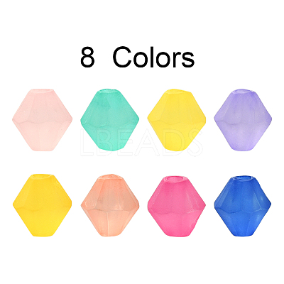 800Pcs 8 Colors Frosted Acrylic Beads MACR-CJ0001-27-1