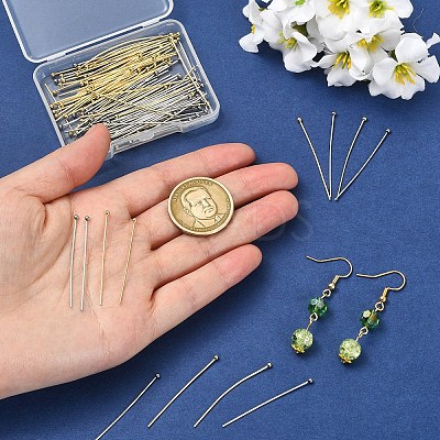 60Pcs 2Colors 304 Stainless Steel Ball Head for Craft Jewelry Making STAS-YW0011-27-1