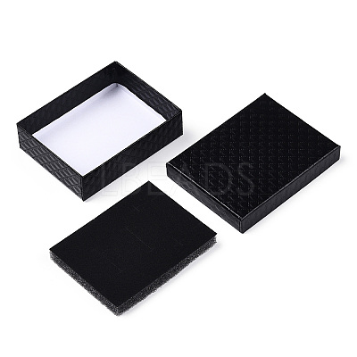 Rhombus Textured Cardboard Jewelry Boxes CBOX-T006-01G-1