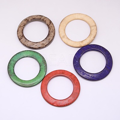 Dyed Wood Jewelry Findings Coconut Linking Rings COCO-O006A-M-1