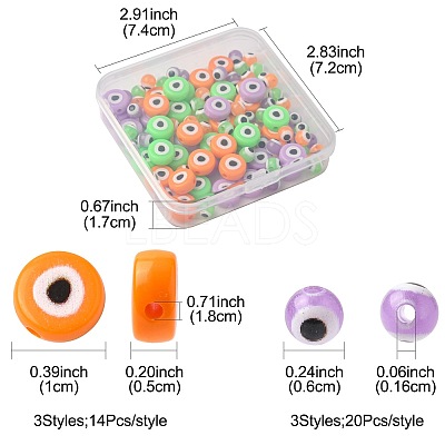 102Pcs 6 Colors Opaque Printed Acrylic Beads OACR-FS0002-36-1