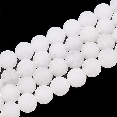 Natural White Jade Beads Strands G-T106-322-1