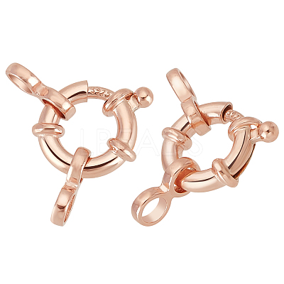 2Pcs 925 Sterling Silver Spring Ring Clasps FIND-PH0022-63RG-1