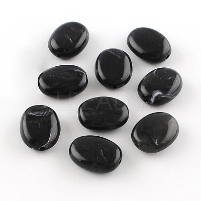 Oval Imitation Gemstone Acrylic Beads OACR-R047-01-1
