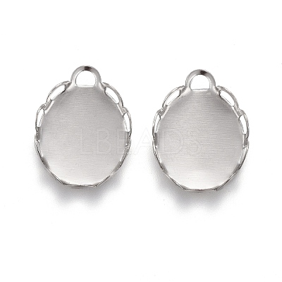 Tarnish Resistant 304 Stainless Steel Cabochon Settings STAS-P249-13B-P-1
