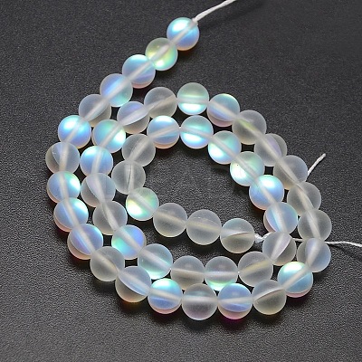 Synthetic Moonstone Beads Strands G-F142-8mm-01-1