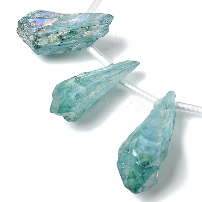 Electroplated Natural Quartz Crystal Beads Strands G-G890-A-11-1